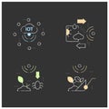 Smart farm chalk icons set