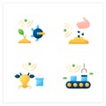 Smart farm flat icons set Royalty Free Stock Photo