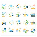 Smart farm flat icons set Royalty Free Stock Photo