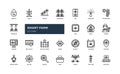 smart farm internet of things agriculture farming detailed outline line icon set Royalty Free Stock Photo