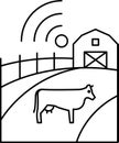 smart farm iot - thin line vector icon. Pixel perfect. internet of things illustrations collection