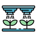 Smart farm irrigation icon color outline vector Royalty Free Stock Photo