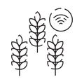 Smart farm line icon, smart farming and agriculture icon or sign, vector Royalty Free Stock Photo