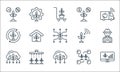 Smart farm line icons. linear set. quality vector line set such as monitor, cloud, cloud, connection, watering plants, cycle,