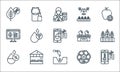 Smart farm line icons. linear set. quality vector line set such as temperature, seed, humidity, drone, house, smart farm, conveyor