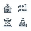 smart farm line icons. linear set. quality vector line set such as tractor, smart drone, hydroponic Royalty Free Stock Photo
