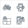 smart farm line icons. linear set. quality vector line set such as water, field, sell Royalty Free Stock Photo