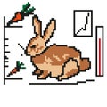 Smart farm Pixel Perfect rabbit, carrots, monitoring devices