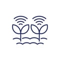 smart farming and agriculture line icon