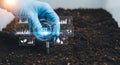 Smart Farming and IoT Technology Integrating Digital Data in Soil Analysis with Precision Agriculture Solutions Royalty Free Stock Photo