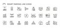 Smart farming line icons. Agriculture technology and organic agriculture concept. Vector linear sign with soil sensor Royalty Free Stock Photo