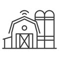Smart farming processing facility icon in line design. Farming, processing, facility, production, technology, on white Royalty Free Stock Photo