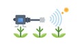 Smart Farming Sensors Precision Irrigation System, vector design Generative AI Royalty Free Stock Photo