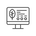 Smart farming software icon in line design. Smart, farming, software, agriculture, technology, innovation, data on white Royalty Free Stock Photo
