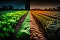 Smart farming and sustainable advanced technology Royalty Free Stock Photo