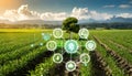 Smart farming and sustainable agriculture. Generated with AI Royalty Free Stock Photo