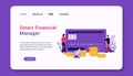 smart financial manager landing page template graphic design illustration