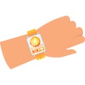 Smart fitness watch on hand icon vector