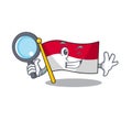 Smart flag monaco Scroll Detective cartoon character design