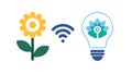 Smart Flower & Wi-Fi Lightbulb, vector design Generative AI Royalty Free Stock Photo