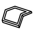 Smart foldable phone icon, outline style