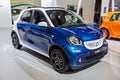 Smart ForFour car at the Brussels Expo Autosalon motor show. Belgium - January 12, 2016