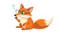 Smart Fox Character with Reading Glasses, vector design Generative AI Royalty Free Stock Photo