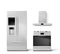 Smart fridge, gas oven and hood kitchen appliances