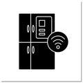 Smart fridge glyph icon