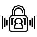 Smart futuristic lock system icon outline vector. Virtual assistant home center