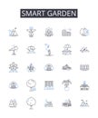 Smart garden line icons collection. Intelligent garden, Tech-savvy garden, Automated garden, Innovative garden, Eco