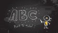 Smart Girl writing abc on blackboard Royalty Free Stock Photo