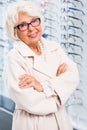 Smart glasses for elegant elderly woman