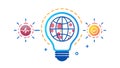 Smart Global Energy: Connected Ideas for a Brighter World, vector design Generative AI Royalty Free Stock Photo