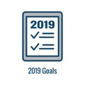 2019 SMART Goals Vector graphic with Smart goal keywords