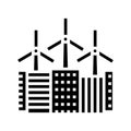 smart grid energy glyph icon vector illustration