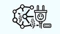 Smart Grid Energy Network and Electrical Power Icon Royalty Free Stock Photo