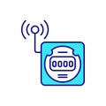 Smart grid meter RGB color icon Royalty Free Stock Photo