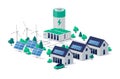 Smart grid virtual battery energy storage electricity network with urban residence house