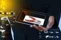 Smart hand showing smart phone repair service concept Royalty Free Stock Photo