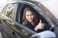Beautiful woman is driving her car Royalty Free Stock Photo