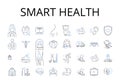 Smart health line icons collection. Healthy life, Intelligent fitness, Mindful wellness, Fit mind, Sharp nutrition