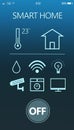 Smart home application for mobile phone, illustration. Automatic technology