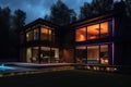 smart home with automated lighting and temperature controls