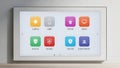 Smart Home Automation Control Panel with Colorful Icons Royalty Free Stock Photo