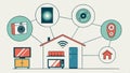 Smart home automation system interface, modern technology vector design Generative AI Royalty Free Stock Photo