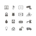 Smart home automation technology icons set