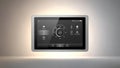 Smart Home Automation Touchscreen Control Panel with Power Button and Icons Royalty Free Stock Photo