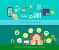 Smart Home Banners Set Royalty Free Stock Photo