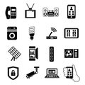 Smart Home Black Icon Set Royalty Free Stock Photo